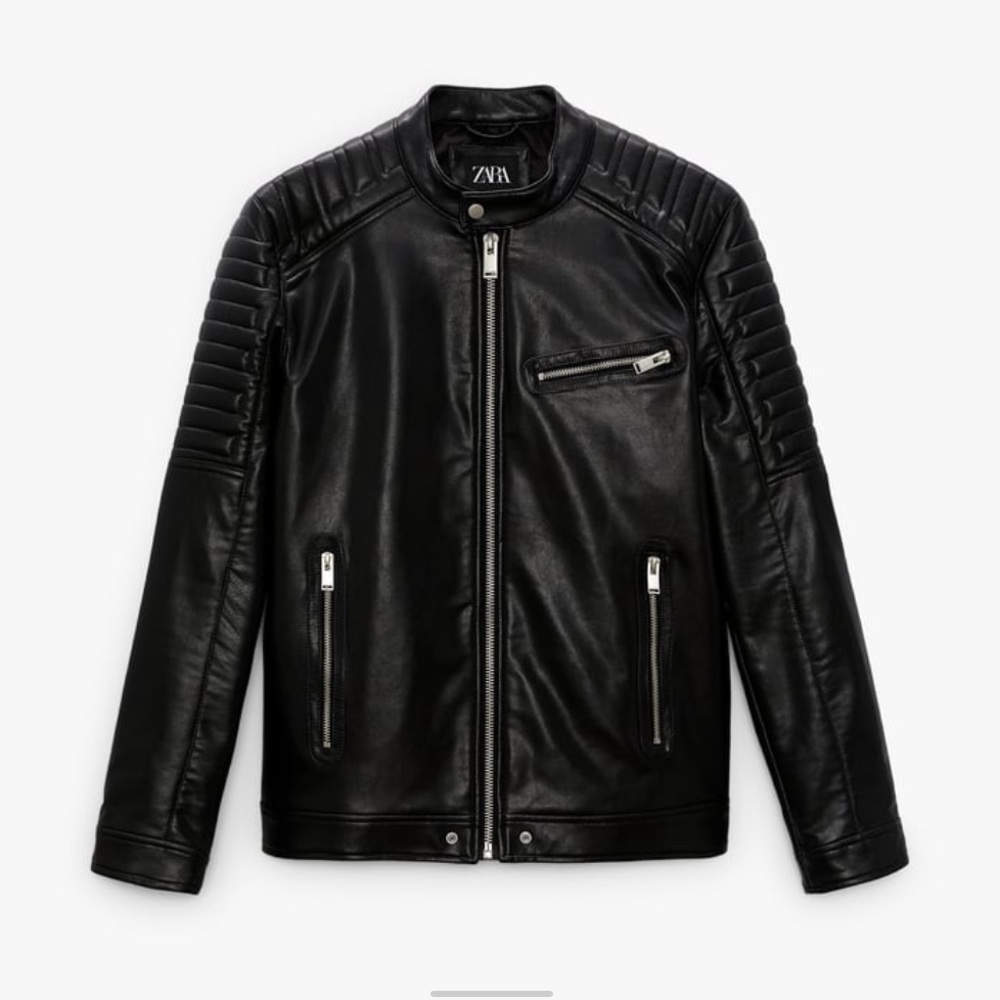 Faux Leather Bike Jacket